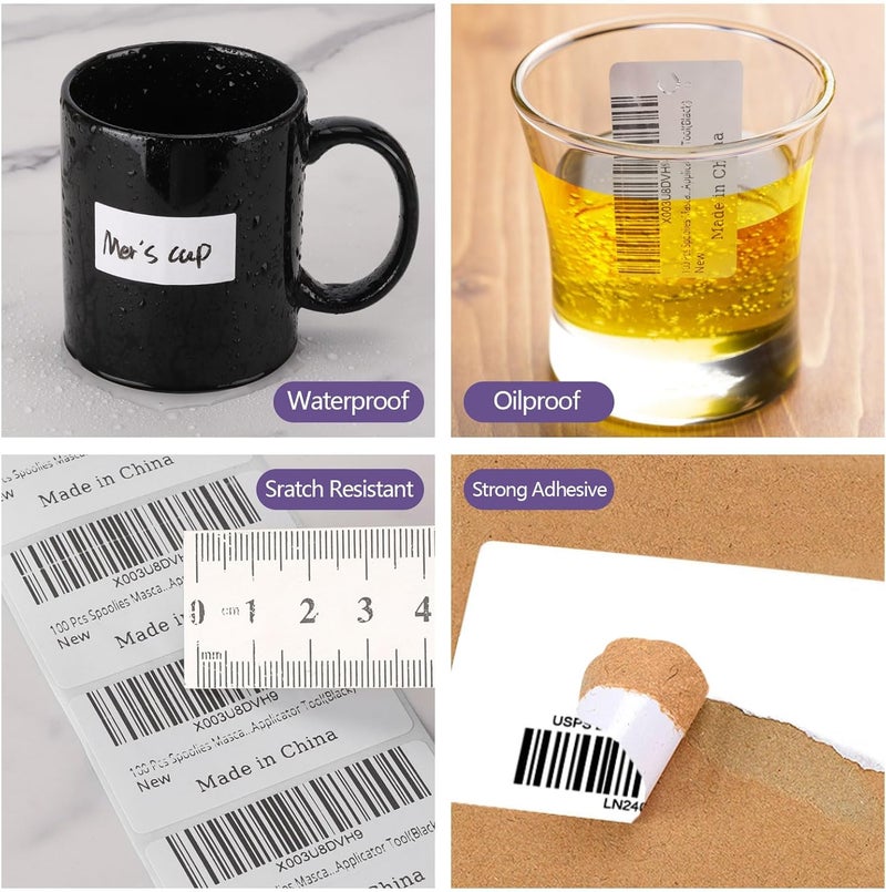 BTYMS 2000 Pcs White Labels Stickers to Write On 2 x 1 Inch, Waterproof and Oil Resistant Blank Barcode Labels for Food Containers Jars Pantry Organization - Image 4